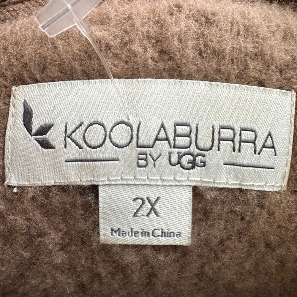 Koolaburra by UGG Sherpa Fleece Shawl Collar Cardigan jacket brown 2X NEW - Picture 3 of 5